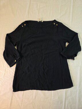 Banana Republic 3/4 Sleeve Blouse Black Women's Size M